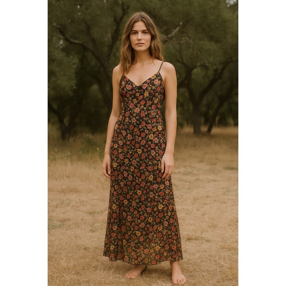 J. CREW Mercantile Maxi Dress 0 Tiered Spaghetti Straps Floral Boho Summer Airy